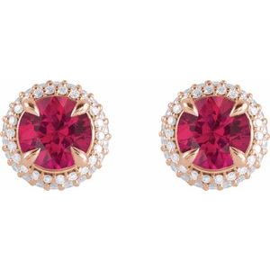Round 4-Claw Prong Pre-Notched Halo-Style Earring