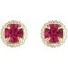 Round 4-Claw Prong Pre-Notched Halo-Style Earring