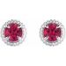Round 4-Claw Prong Pre-Notched Halo-Style Earring