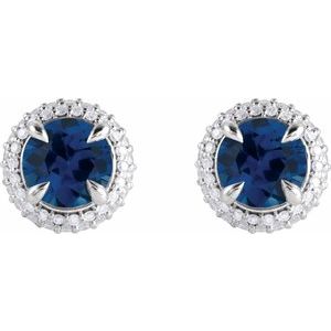 Round 4-Claw Prong Pre-Notched Halo-Style Earring
