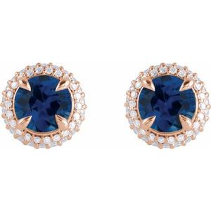 Round 4-Claw Prong Pre-Notched Halo-Style Earring