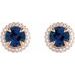 Round 4-Claw Prong Pre-Notched Halo-Style Earring