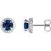 Round 4-Claw Prong Pre-Notched Halo-Style Earring
