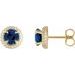Round 4-Claw Prong Pre-Notched Halo-Style Earring
