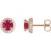 Round 4-Claw Prong Pre-Notched Halo-Style Earring