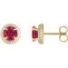 Round 4-Claw Prong Pre-Notched Halo-Style Earring
