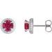 Round 4-Claw Prong Pre-Notched Halo-Style Earring