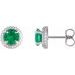 Round 4-Claw Prong Pre-Notched Halo-Style Earring