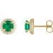 Round 4-Claw Prong Pre-Notched Halo-Style Earring