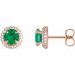 Round 4-Claw Prong Pre-Notched Halo-Style Earring