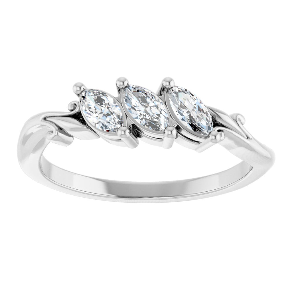 Three-Stone Sculptural Anniversary Band