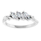 Three-Stone Sculptural Anniversary Band