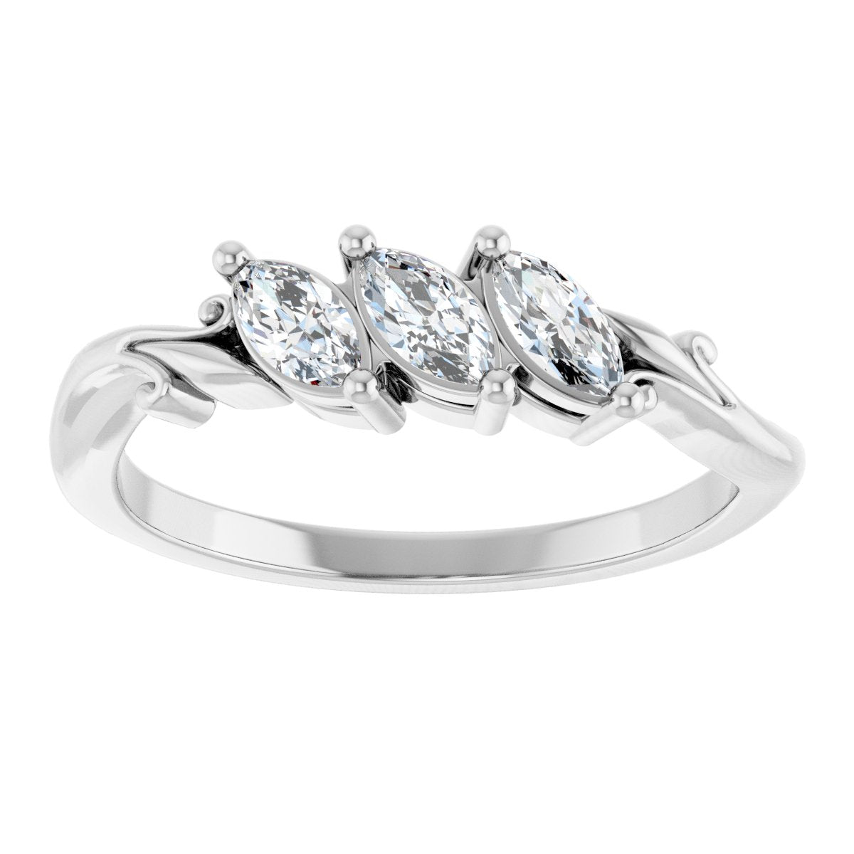 Three-Stone Sculptural Anniversary Band