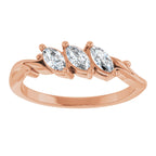 Three-Stone Sculptural Anniversary Band