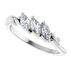 Three-Stone Sculptural Anniversary Band