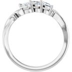 Three-Stone Sculptural Anniversary Band