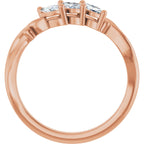 Three-Stone Sculptural Anniversary Band