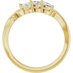 Three-Stone Sculptural Anniversary Band