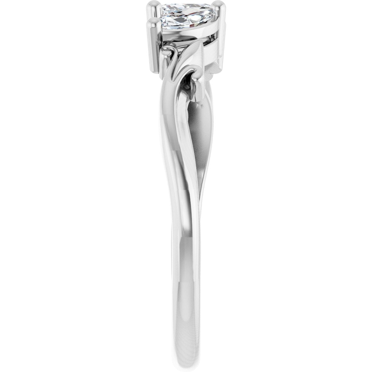 Three-Stone Sculptural Anniversary Band