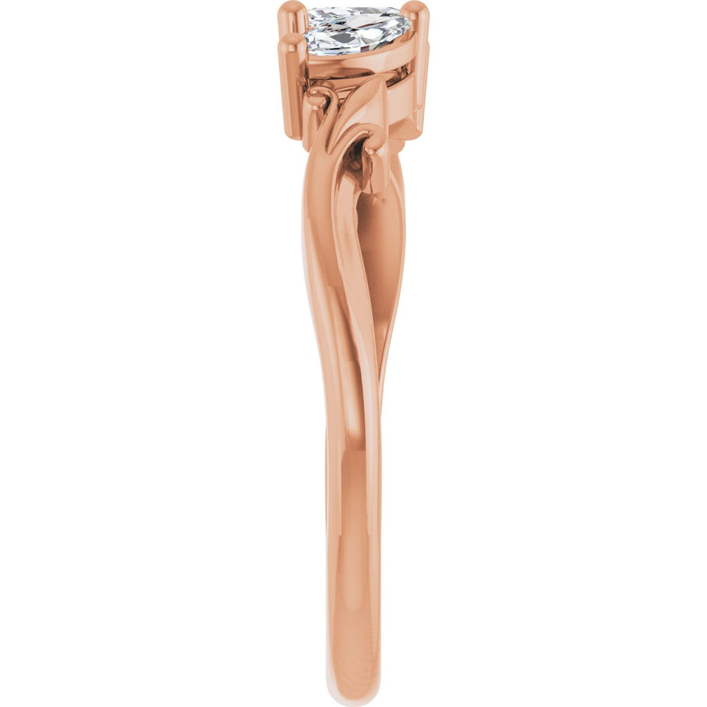 Three-Stone Sculptural Anniversary Band