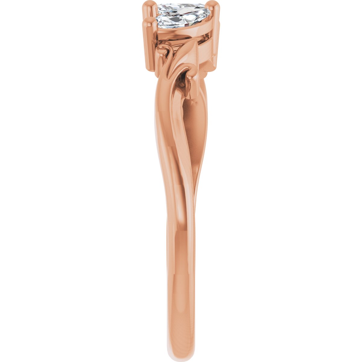 Three-Stone Sculptural Anniversary Band