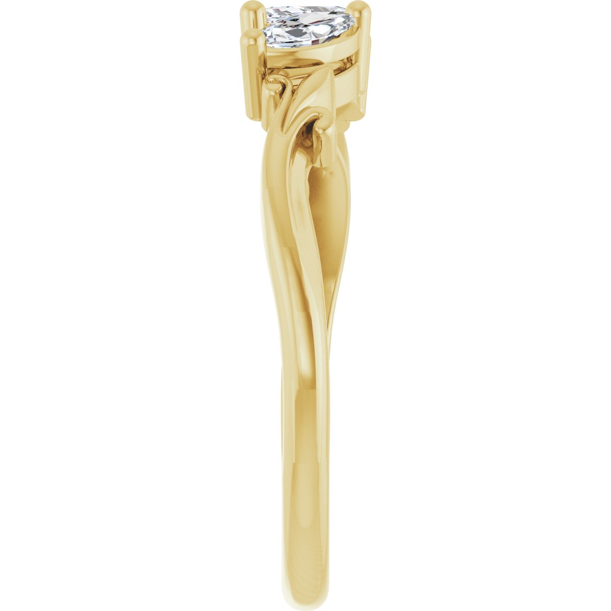 Three-Stone Sculptural Anniversary Band