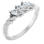 Three-Stone Sculptural Anniversary Band