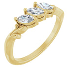 Three-Stone Sculptural Anniversary Band