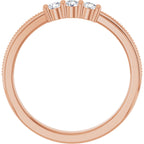 Three-Stone Milgrain Anniversary Band