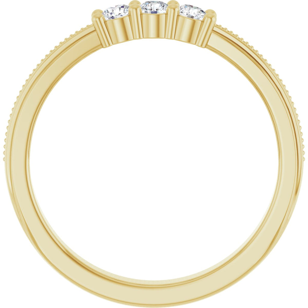 Three-Stone Milgrain Anniversary Band