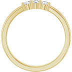 Three-Stone Milgrain Anniversary Band