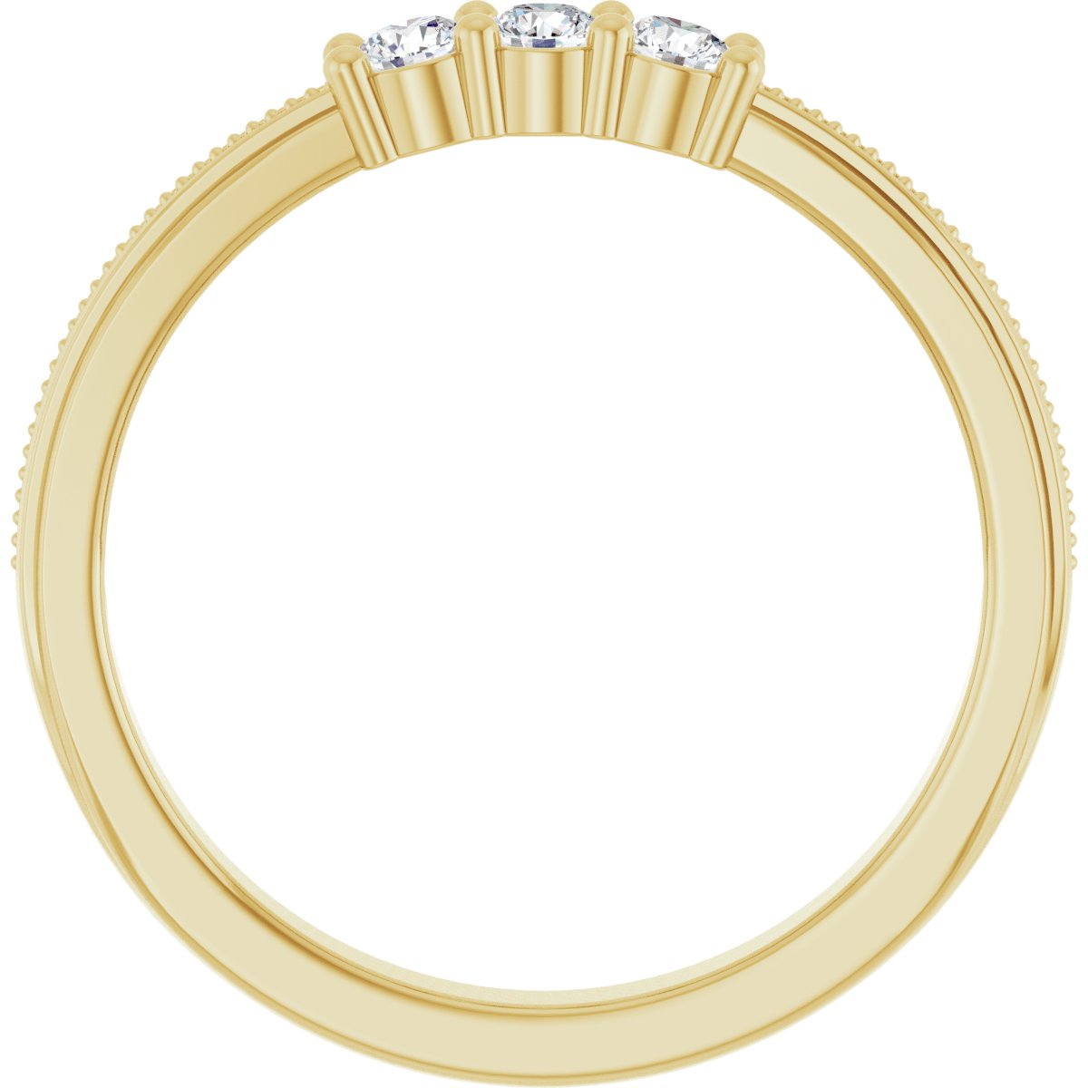 Three-Stone Milgrain Anniversary Band