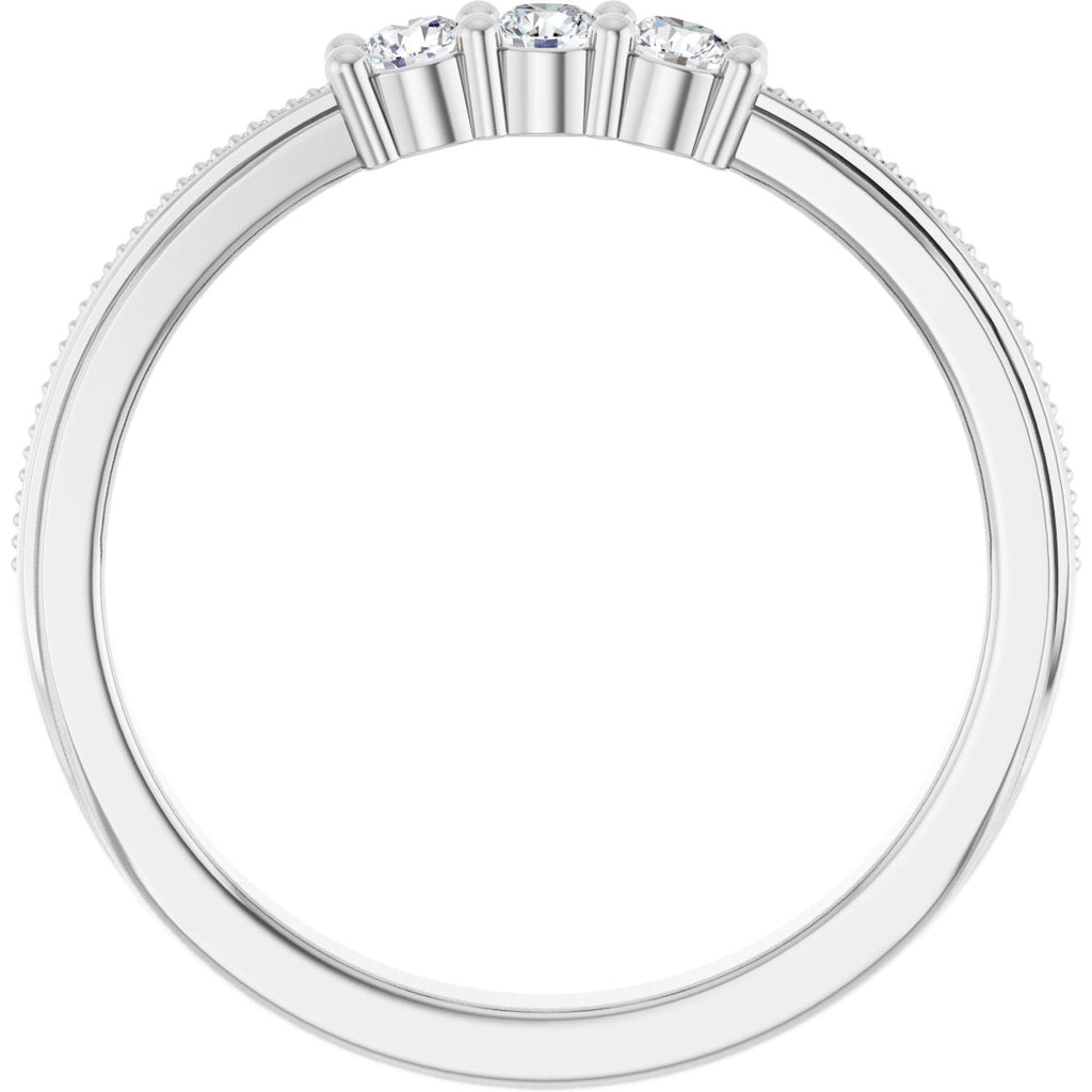 Three-Stone Milgrain Anniversary Band