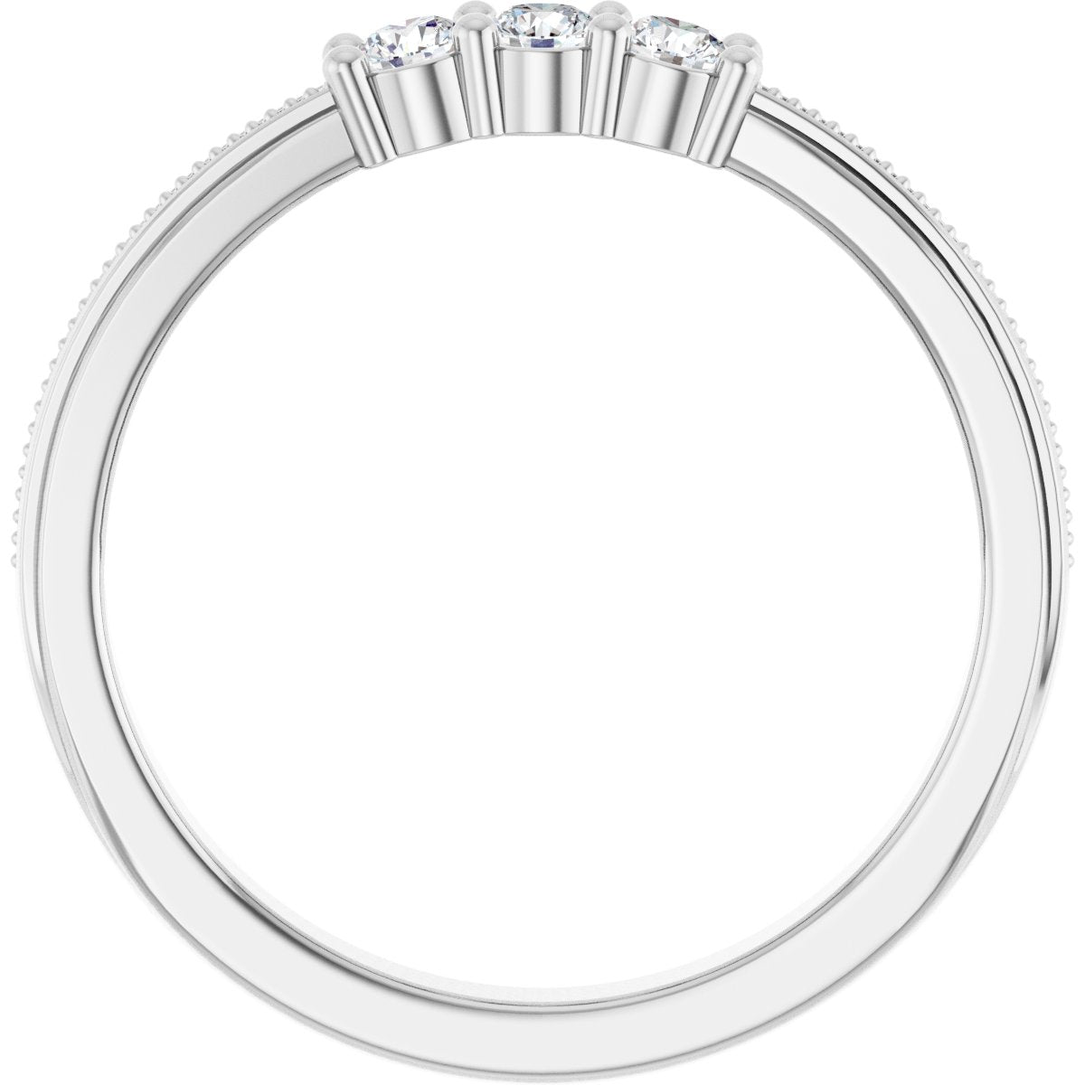 Three-Stone Milgrain Anniversary Band