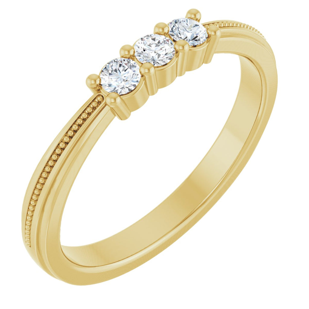 Three-Stone Milgrain Anniversary Band