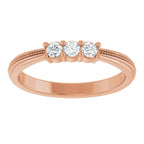 Three-Stone Milgrain Anniversary Band