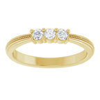 Three-Stone Milgrain Anniversary Band