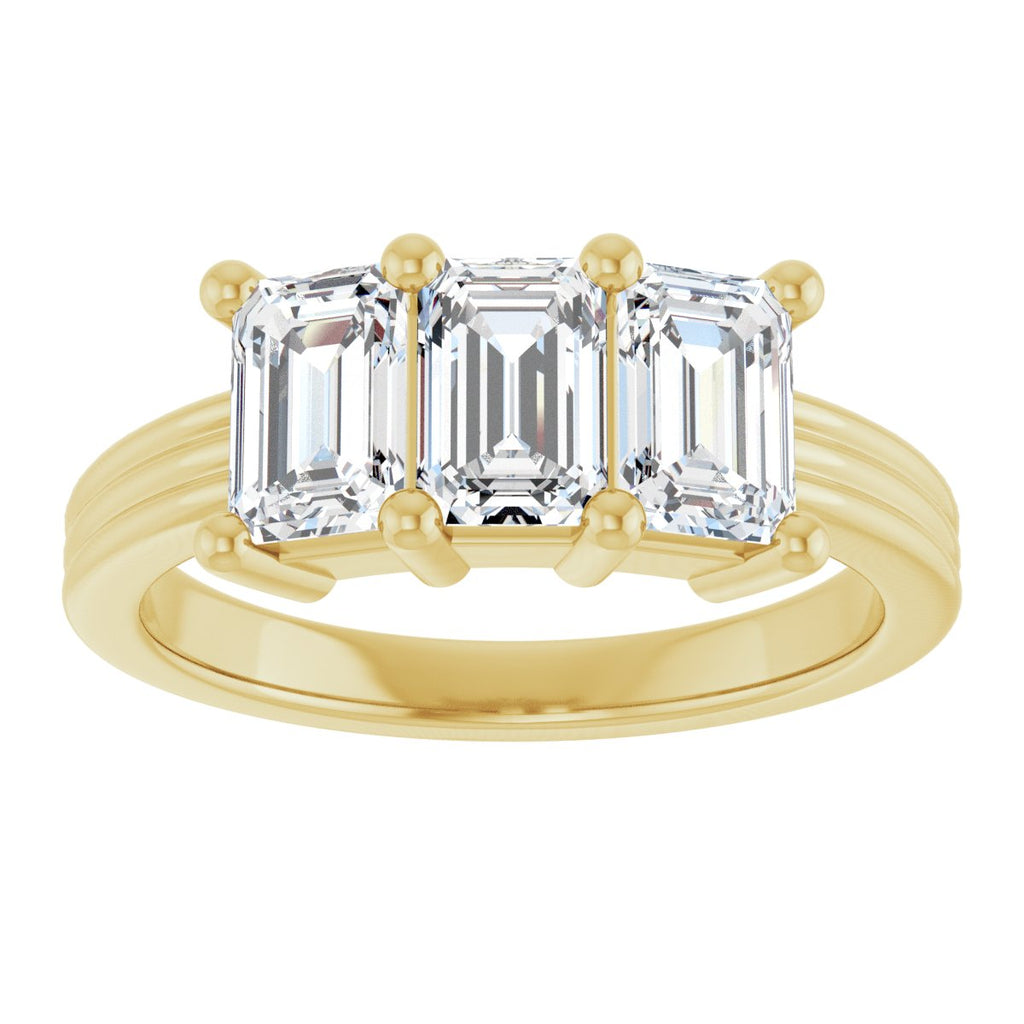Three-Stone Grooved Anniversary Band