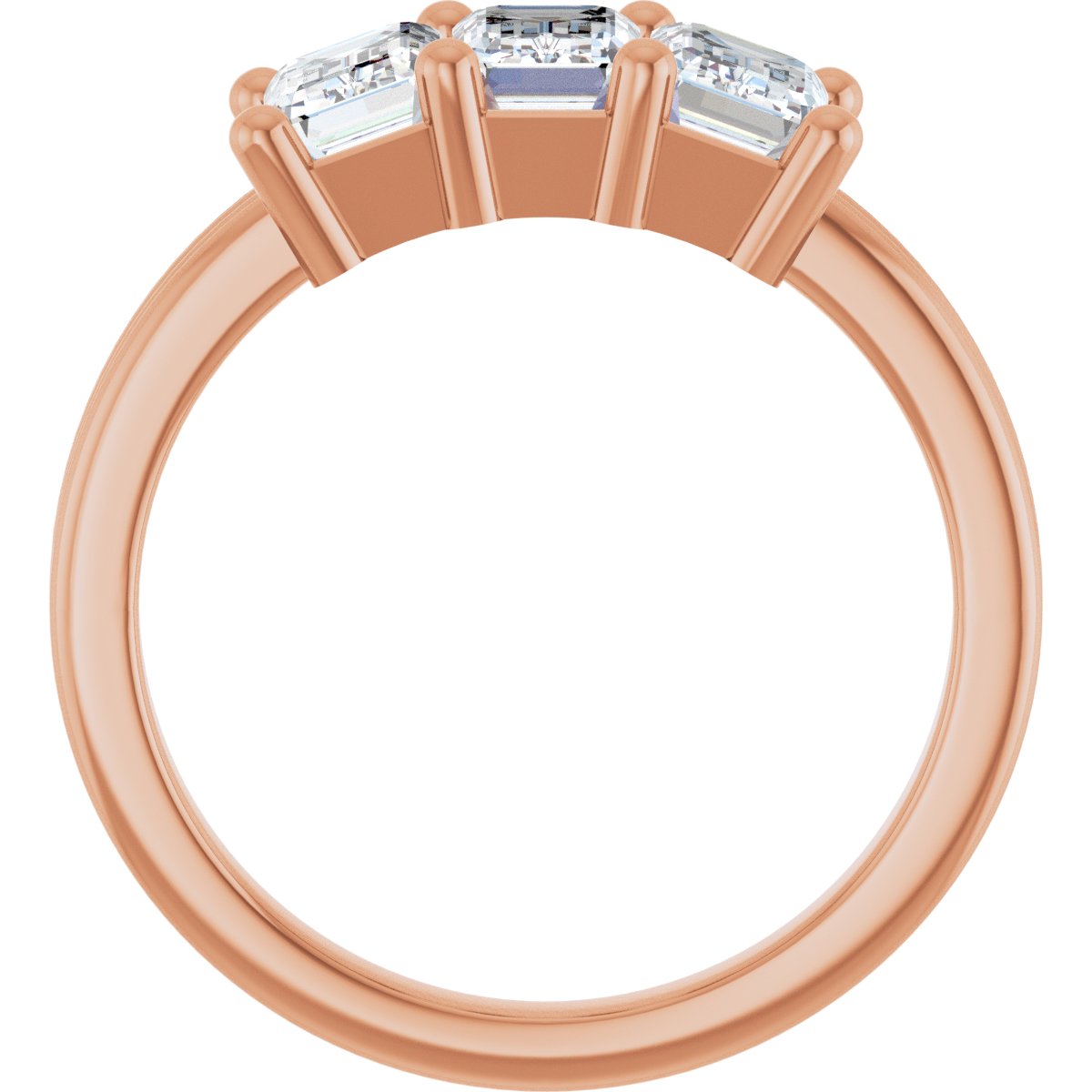 Three-Stone Grooved Anniversary Band