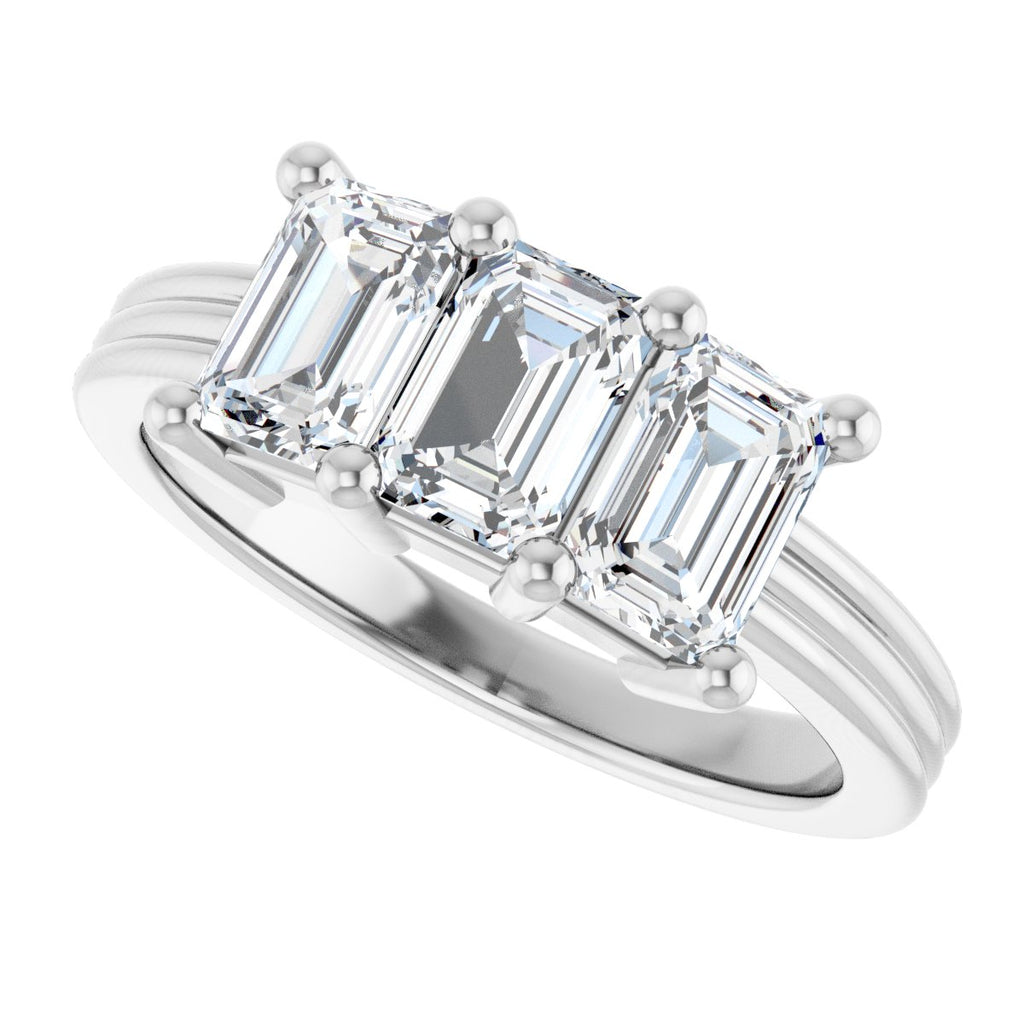 Three-Stone Grooved Anniversary Band