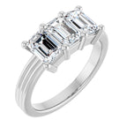 Three-Stone Grooved Anniversary Band
