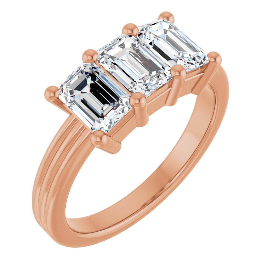Three-Stone Grooved Anniversary Band