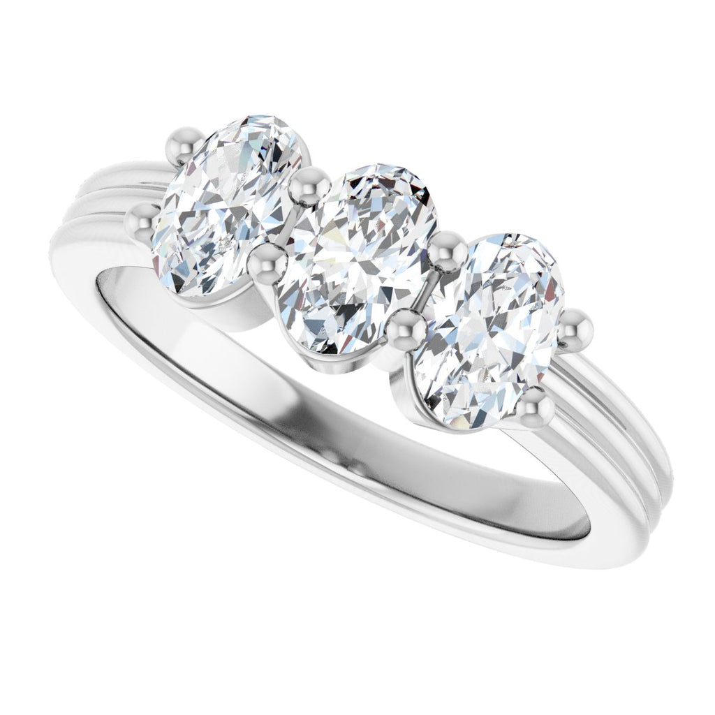 Three-Stone Grooved Anniversary Band