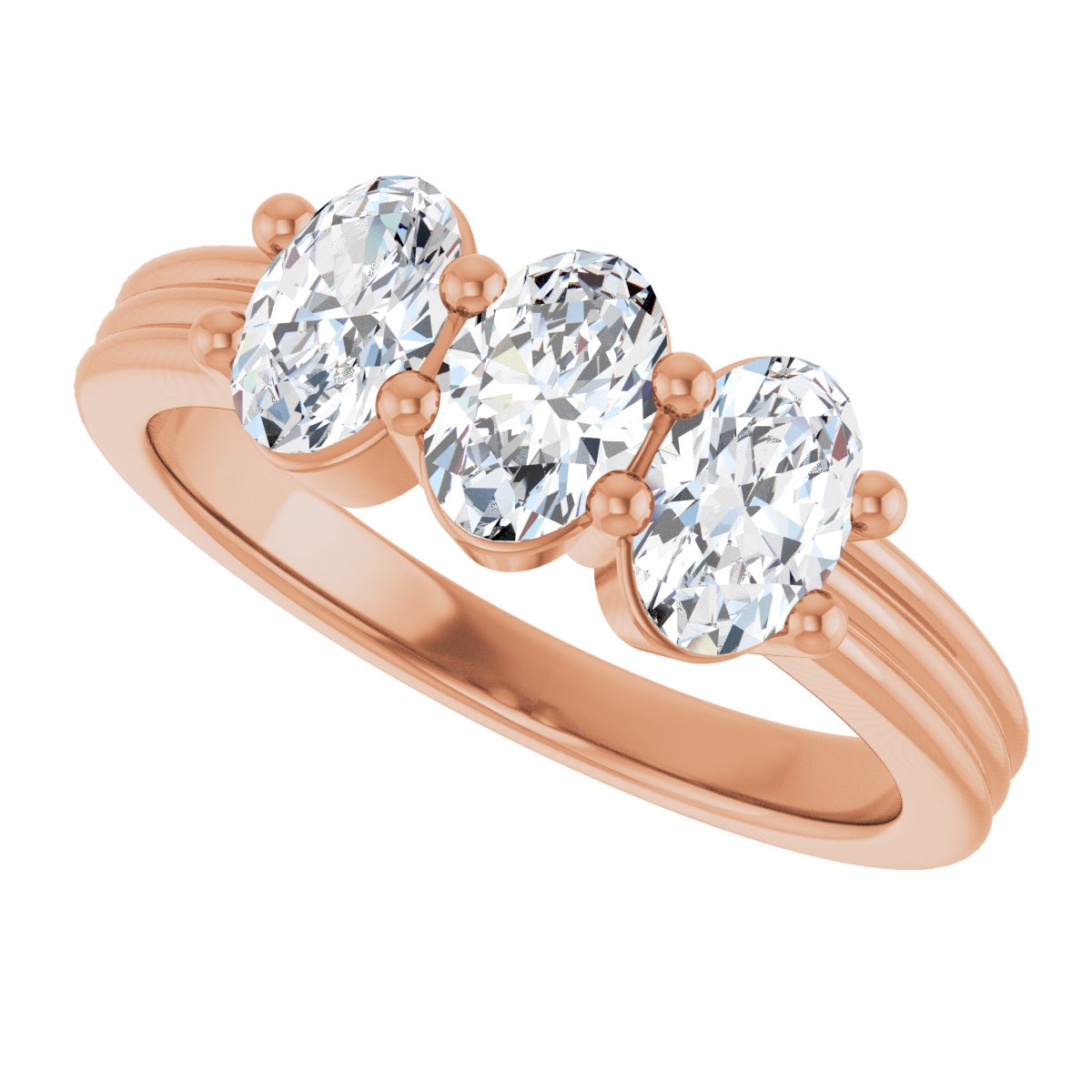 Three-Stone Grooved Anniversary Band