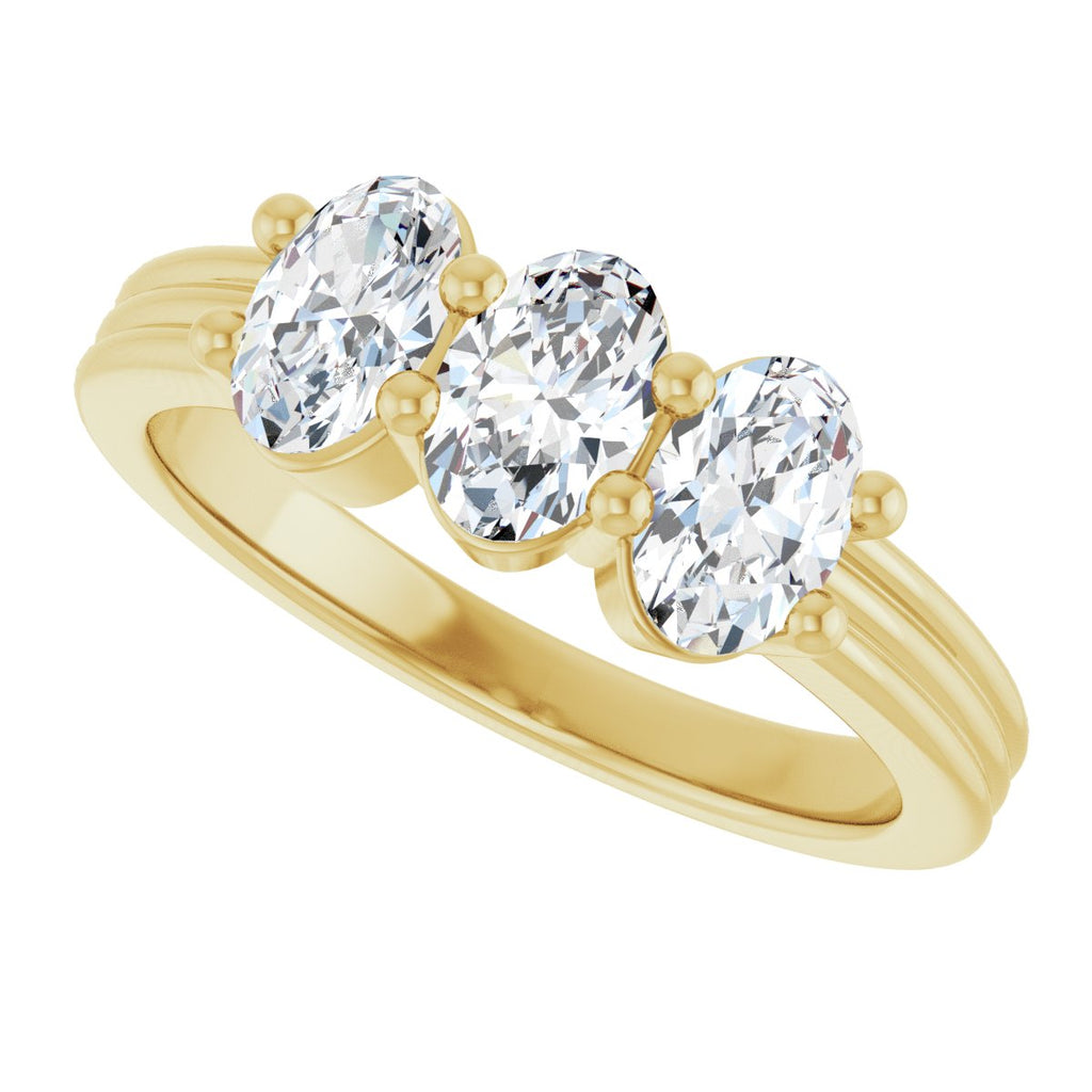 Three-Stone Grooved Anniversary Band