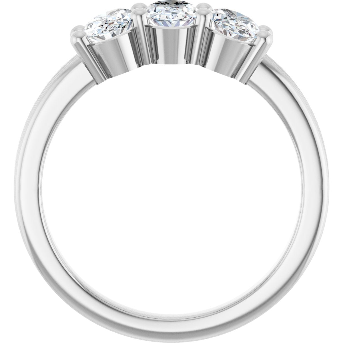 Three-Stone Grooved Anniversary Band