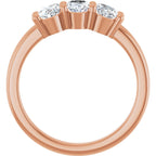 Three-Stone Grooved Anniversary Band