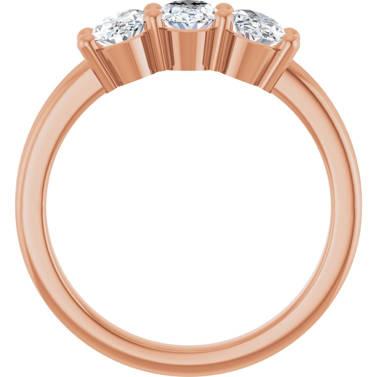 Three-Stone Grooved Anniversary Band