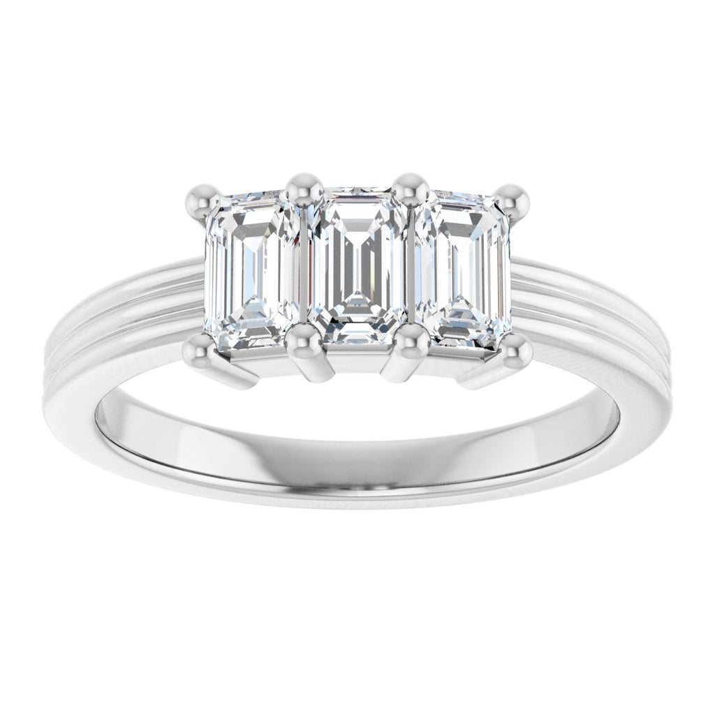 Three-Stone Grooved Anniversary Band