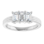 Three-Stone Grooved Anniversary Band